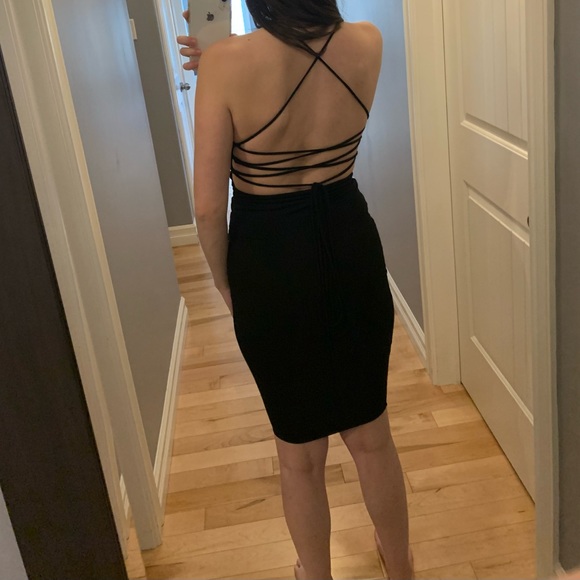 Naked Wardrobe Strappy Black Dress - Picture 2 of 2